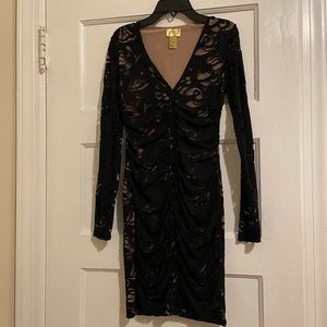 H&M gold label black lace dress